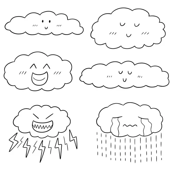 Jeu vectoriel de dessin animé nuage — Image vectorielle