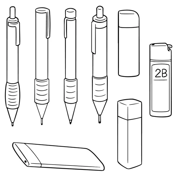 Vector conjunto de lápiz mecánico — Vector de stock