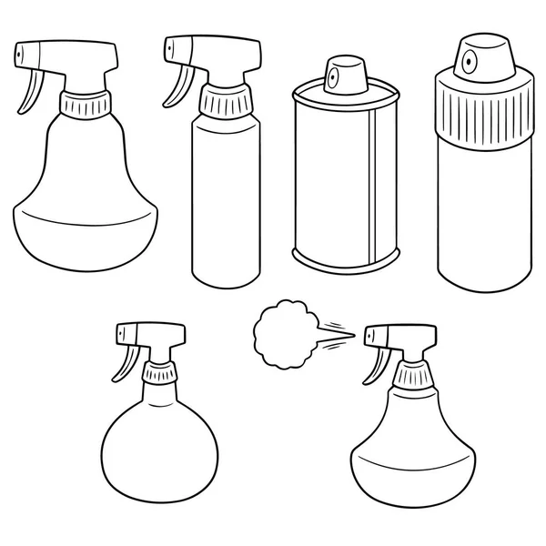 Conjunto vetorial de lata de pulverização e garrafa — Vetor de Stock