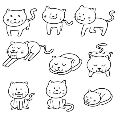 vektör kedi kümesi