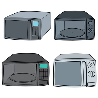 vektör set mikrodalga fırın