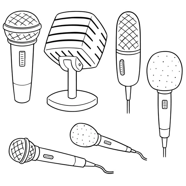 Ensemble Vectoriel Microphone — Image vectorielle