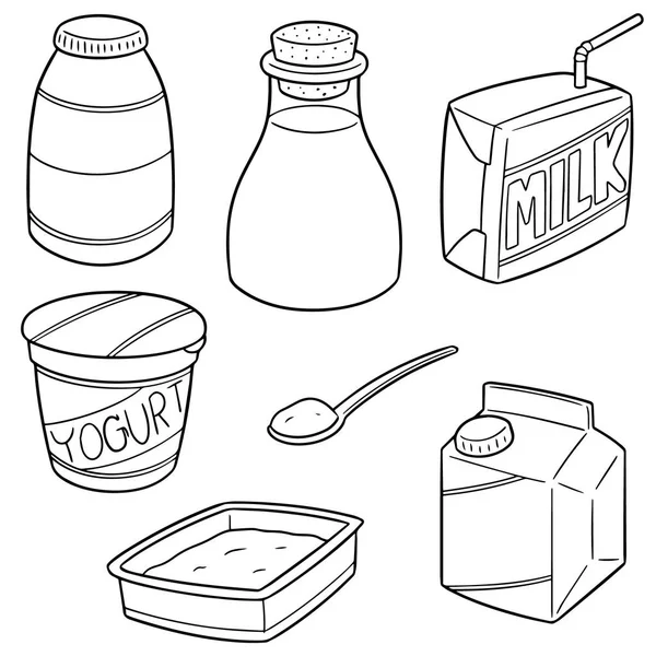 向量集的牛奶产品 — 图库矢量图片