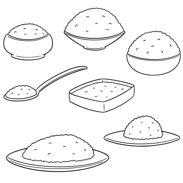 Conjunto Vectores Arroz — Archivo Imágenes Vectoriales