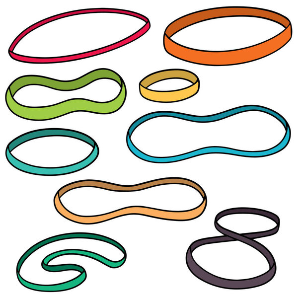 vector set of rubber bands