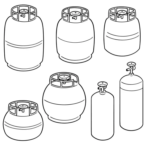 Vector Conjunto Tanque Gas — Archivo Imágenes Vectoriales