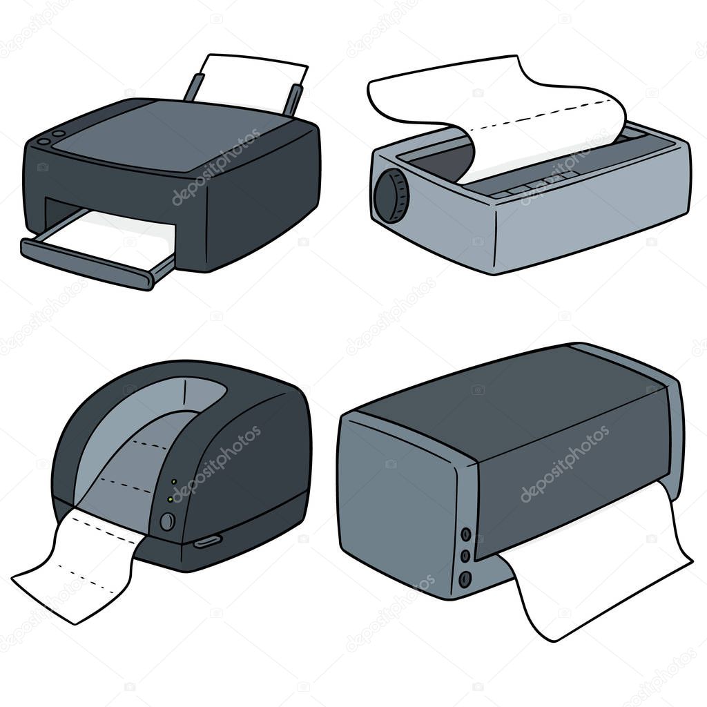 vector set of printers