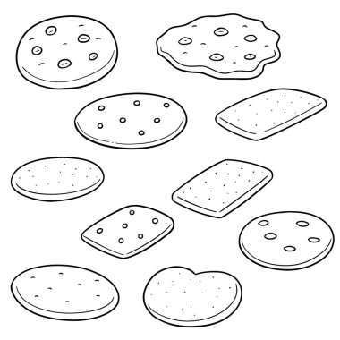 Kurabiye ve bisküvi vektör kümesi