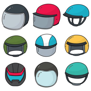 motosiklet kask vektör kümesi