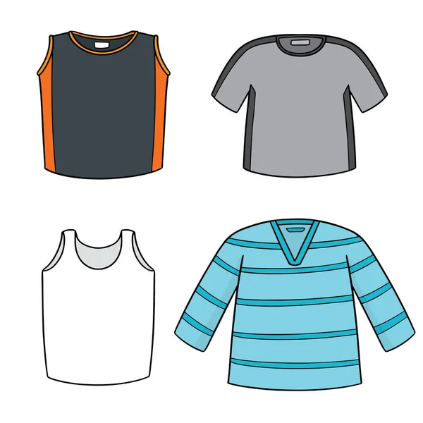 Vector Conjunto Camiseta Chaleco — Vector de stock