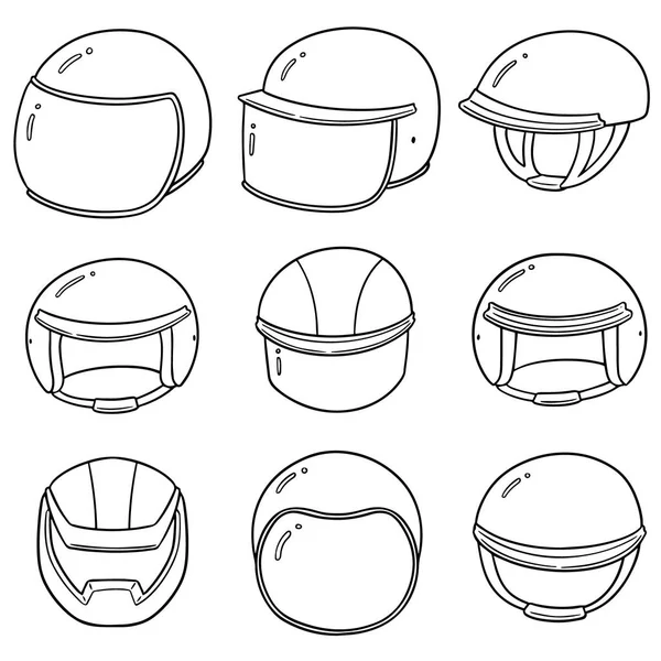 Vector Conjunto Casco Motocicleta — Archivo Imágenes Vectoriales