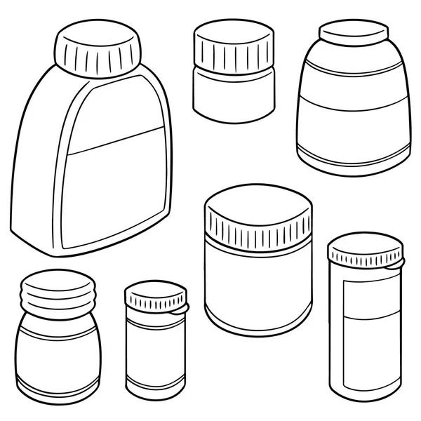 Векторный Набор Лекарственных Бутылок — стоковый вектор
