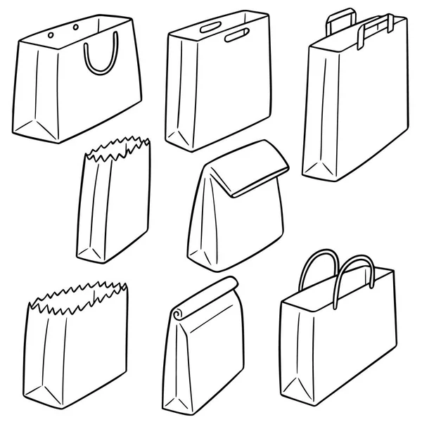 Vector Conjunto Bolsa Papel — Archivo Imágenes Vectoriales