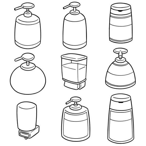 洗发水和液体肥皂瓶病媒集 — 图库矢量图片#