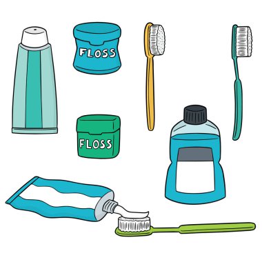 vektör kümesi diş bakım seti