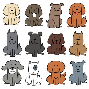 vektör köpek kümesi
