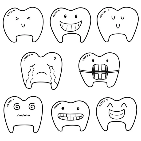 Conjunto Vetorial Dente —  Vetores de Stock