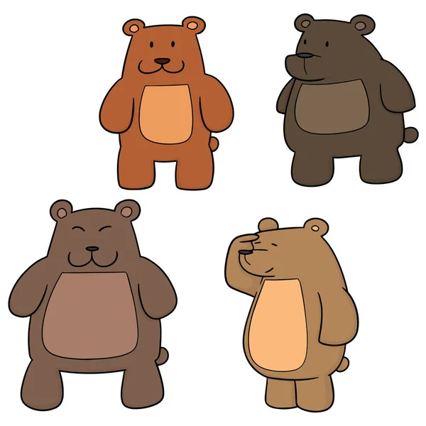 Conjunto Vetorial Urso —  Vetores de Stock
