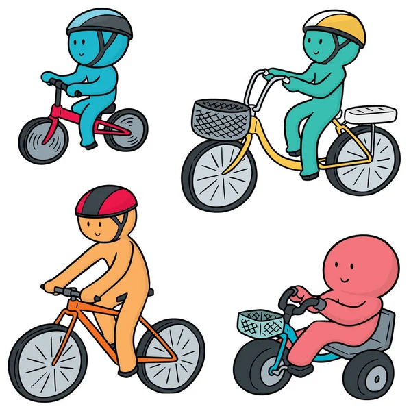 Vector Set Cyclist — Stock Vector