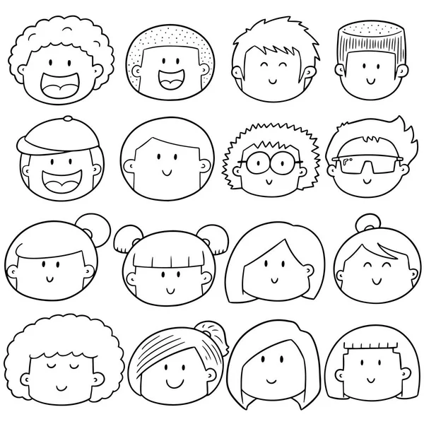 Vector Set Cartoon Face — Stock Vector