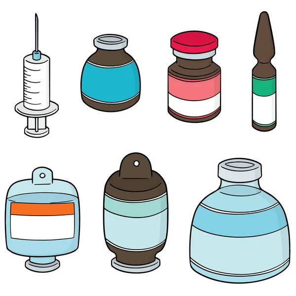 Jeu Vectoriel Médicaments Injectables — Image vectorielle