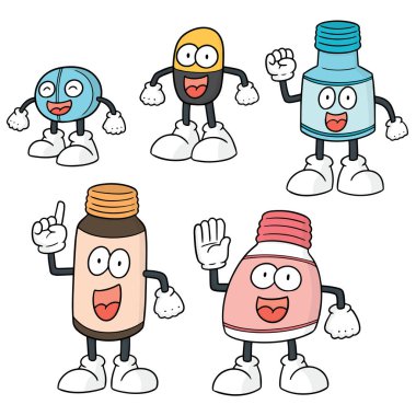 İlaç çizgi filminin vektör kümesi