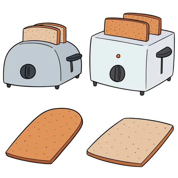 Vector Set Bread Toaster — Stock Vector