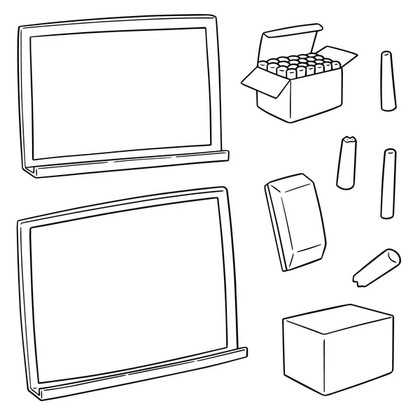 Juego Vectores Pizarra Tiza — Archivo Imágenes Vectoriales