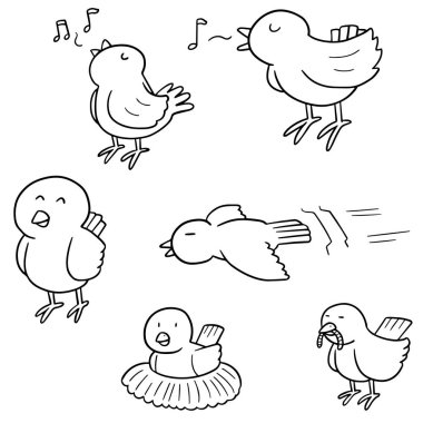 vektör kuş kümesi