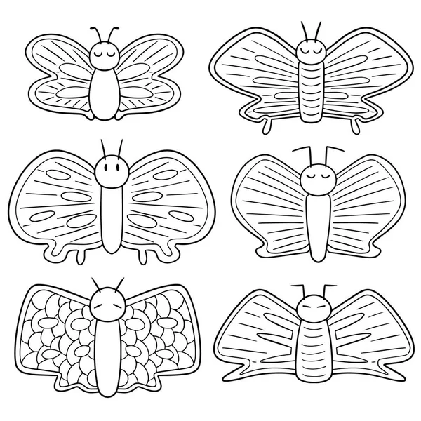 Vector Conjunto Mariposas — Archivo Imágenes Vectoriales