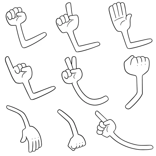 Vector Set Cartoon Arms — Stock Vector