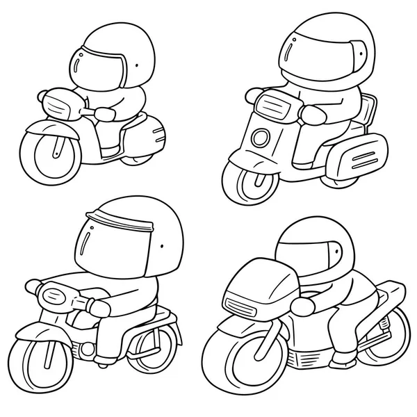Векторний Набір Мотоциклів Їзди — стоковий вектор
