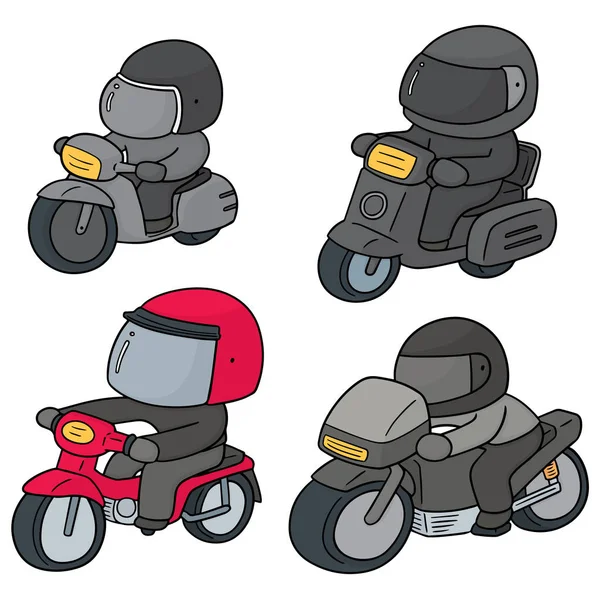 Векторний Набір Мотоциклів Їзди — стоковий вектор