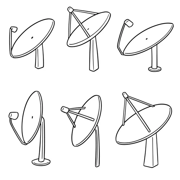 Векторний Набір Супутникової Тарілки — стоковий вектор