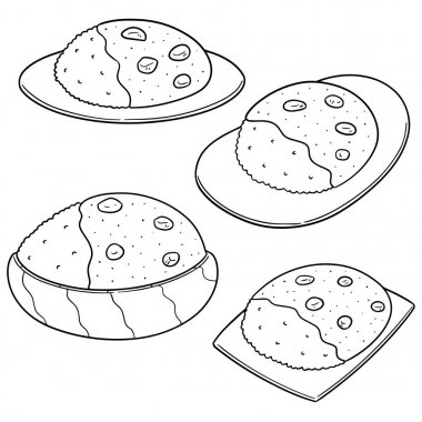 vektör set köri pirinç