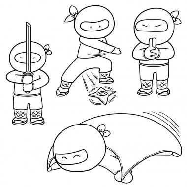 vektör set Ninja