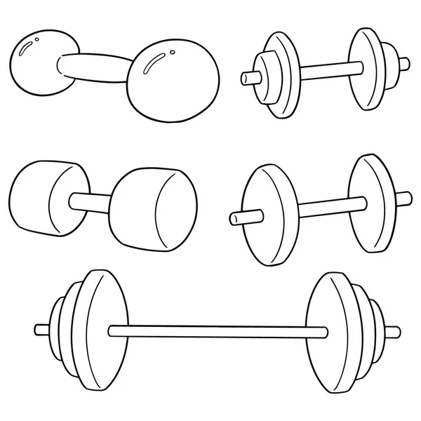 Vector Set Dumbbell — Stock Vector