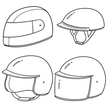 motosiklet kask vektör kümesi