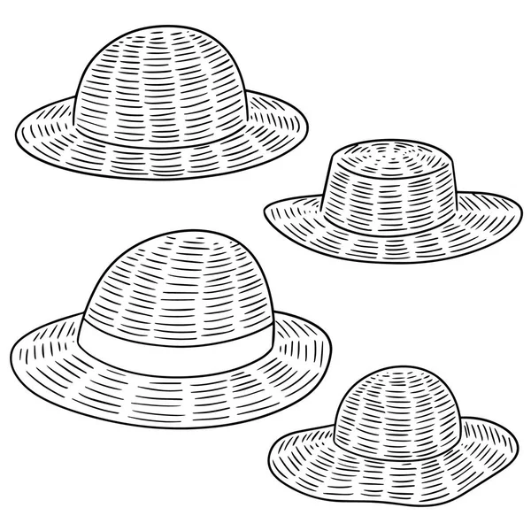 Hasır Şapka Vektör Kümesi — Stok Vektör