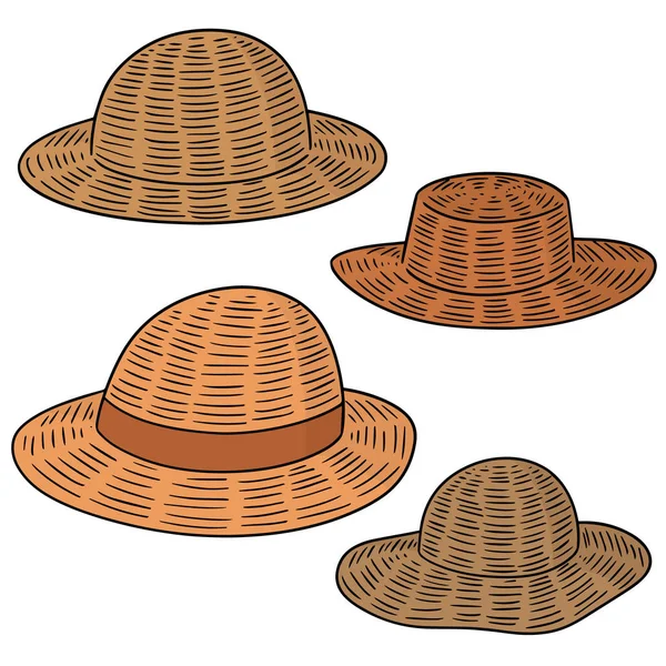 麦わら帽子のベクトルを設定 — ストックベクタ