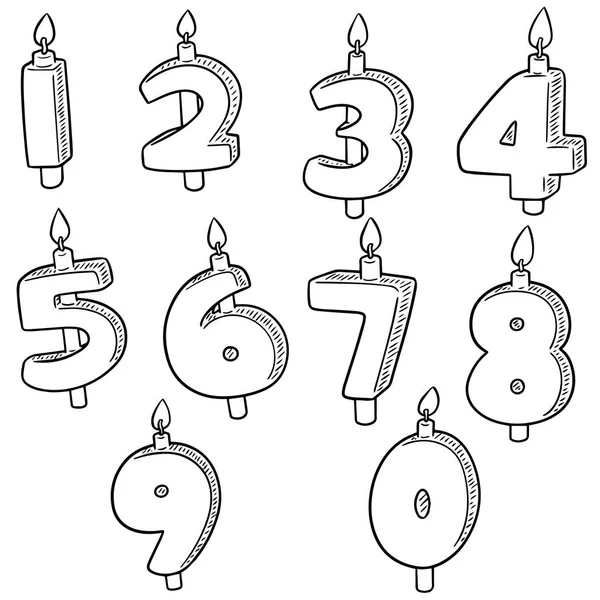 Set Vectorial Numărul Lumânării — Vector de stoc