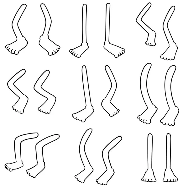 Vector Set Cartoon Leg — Stock Vector