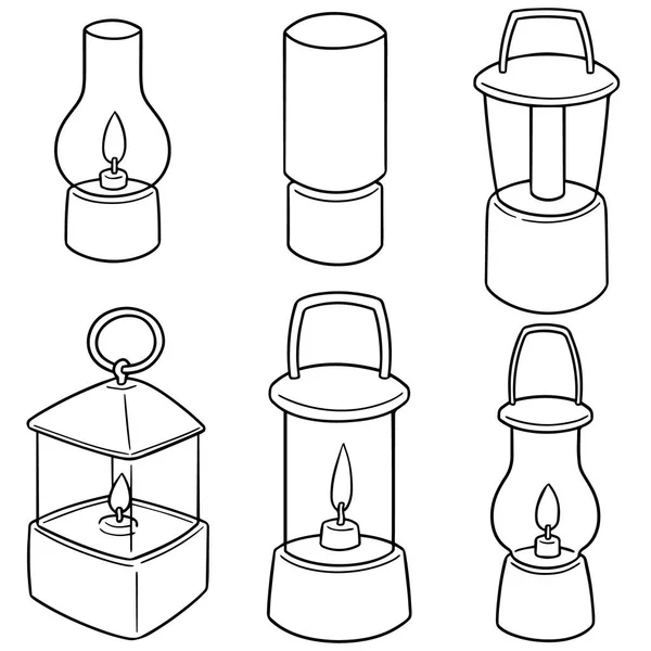 Insieme Vettore Lanterna — Vettoriale Stock