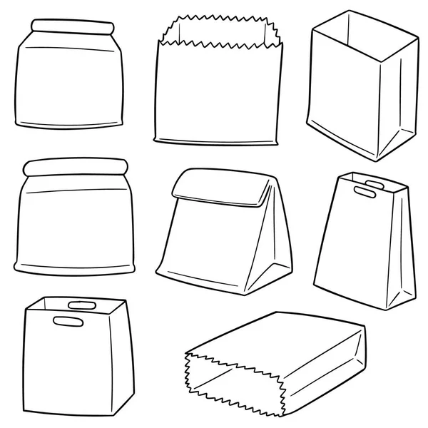 Vector Conjunto Bolsas Papel — Archivo Imágenes Vectoriales