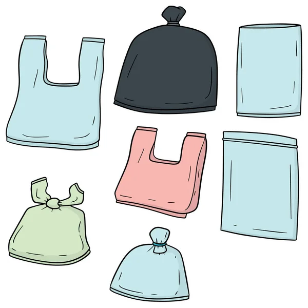 Vector Set Plastic Bag — Stock Vector