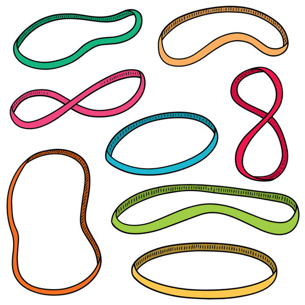 vector set of rubber band