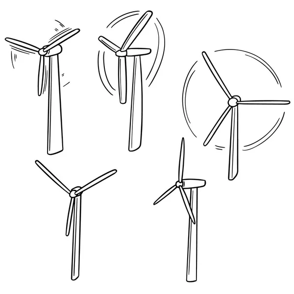 Vector Set Windturbine — Stockvector