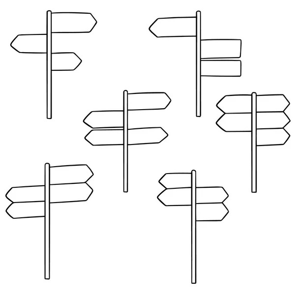 Vektor Set Von Richtungspfosten — Stockvektor