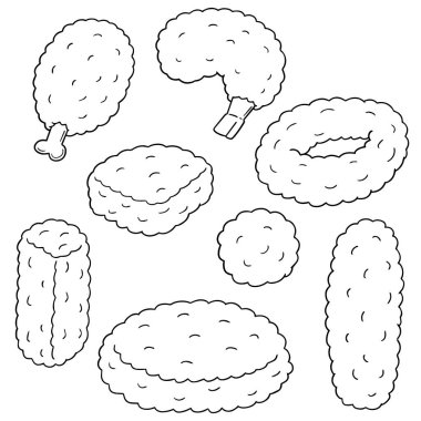 Kızarmış yiyecek vektör kümesi