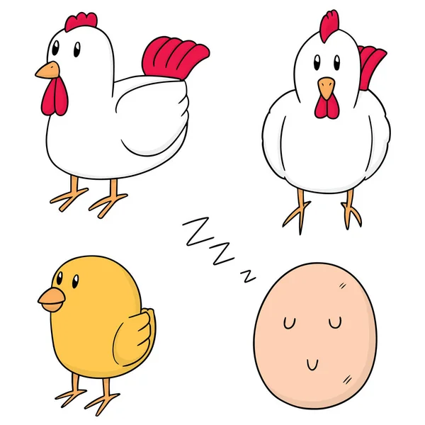 Csirke Tojás Kórokozó Átvivő Készlete — Stock Vector